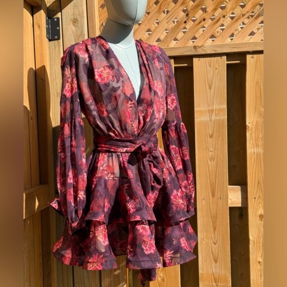 🆕 BRONX & BANCO 🧿 NWOT Bedouin Coastal Mini Dress, Rose Burnout - Sz XS US 2 - Picture 5 of 15